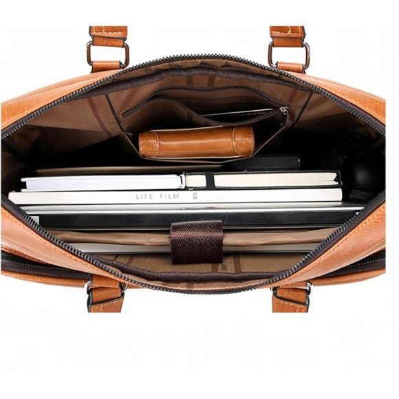 leather Laptop Bag for Men 16.1 inch,Premium Laptop Briefcase Fits,onvertible - Picture 6 of 7